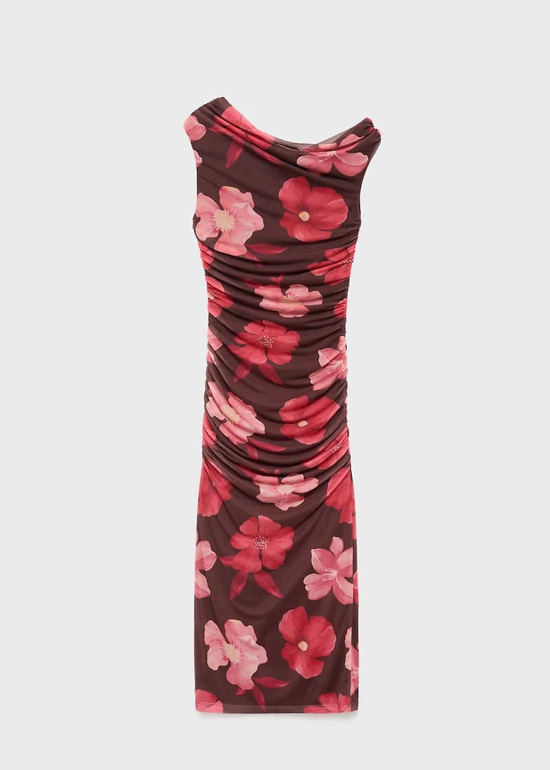 Asymmetrical floral dress