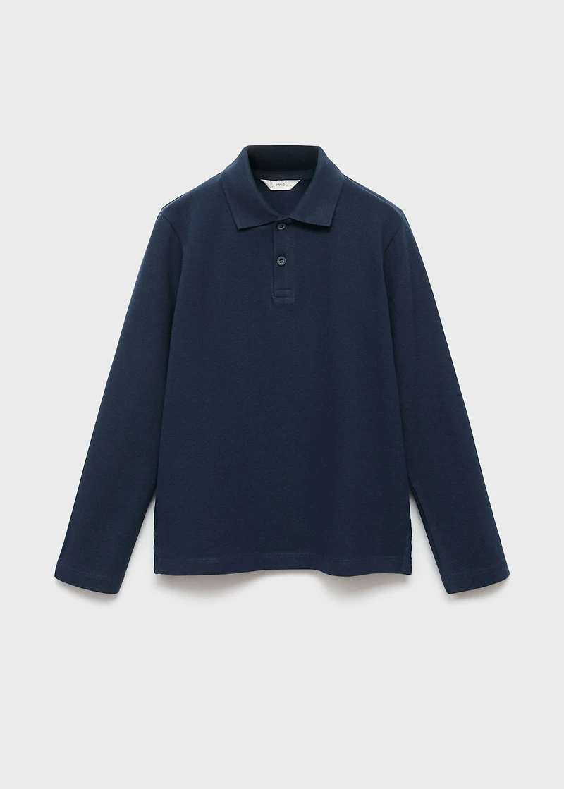 Buttoned knitted polo shirt