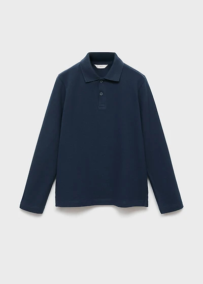 Buttoned knitted polo shirt