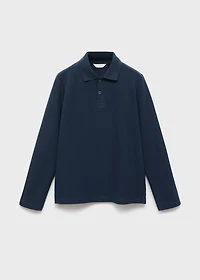Buttoned knitted polo shirt