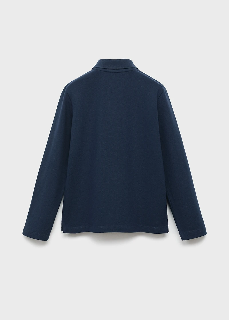 Buttoned knitted polo shirt
