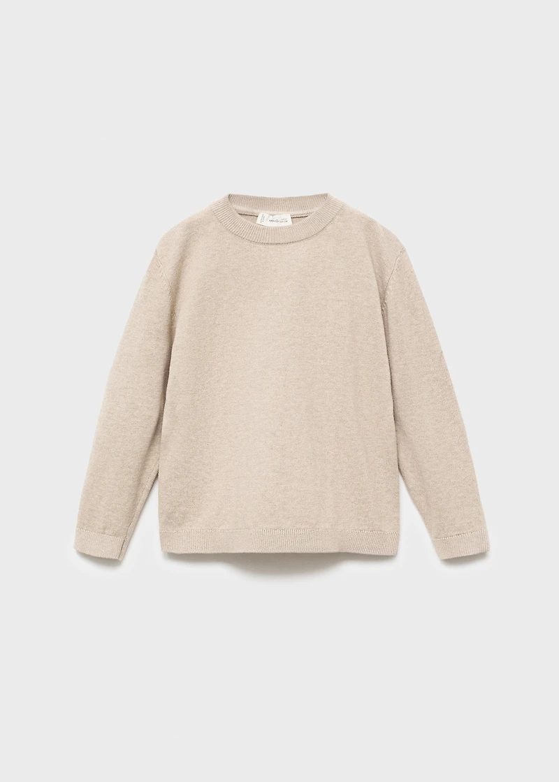 Knitted sweater with ribbed details