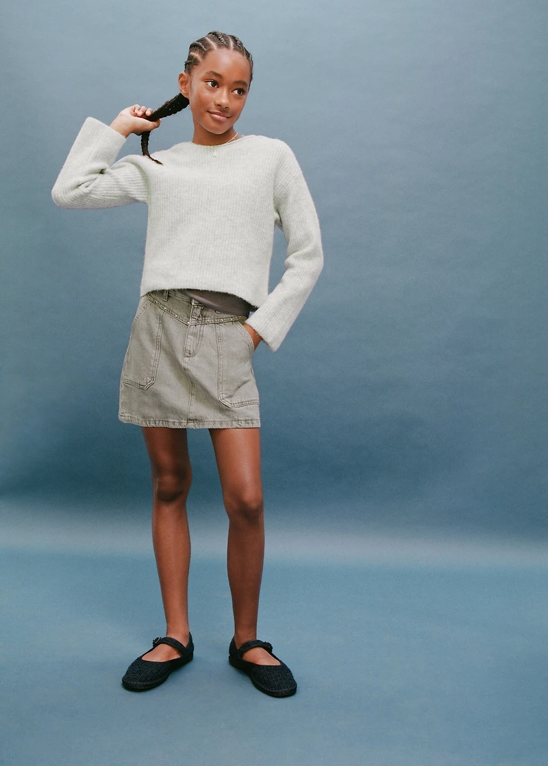 Knitted ribbed sweater