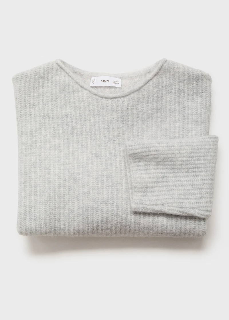 Knitted ribbed sweater