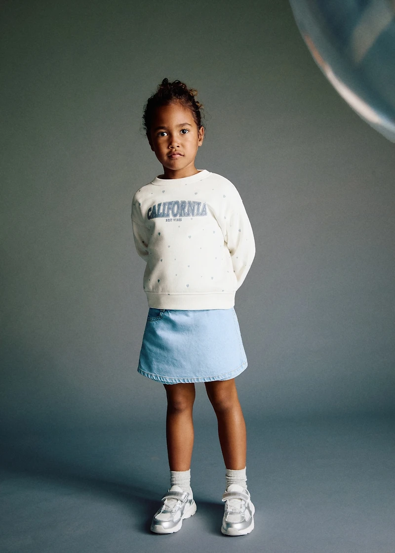 Hearts printed sweatshirt