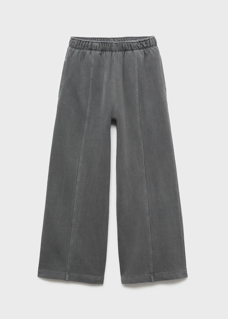 Wide-leg joggers with seam detail