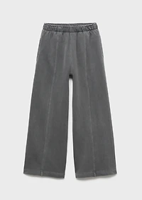 Wide-leg joggers with seam detail