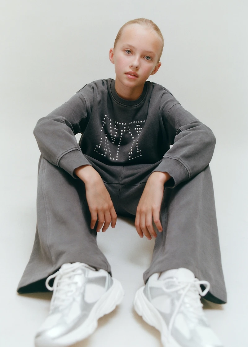 Wide-leg joggers with seam detail