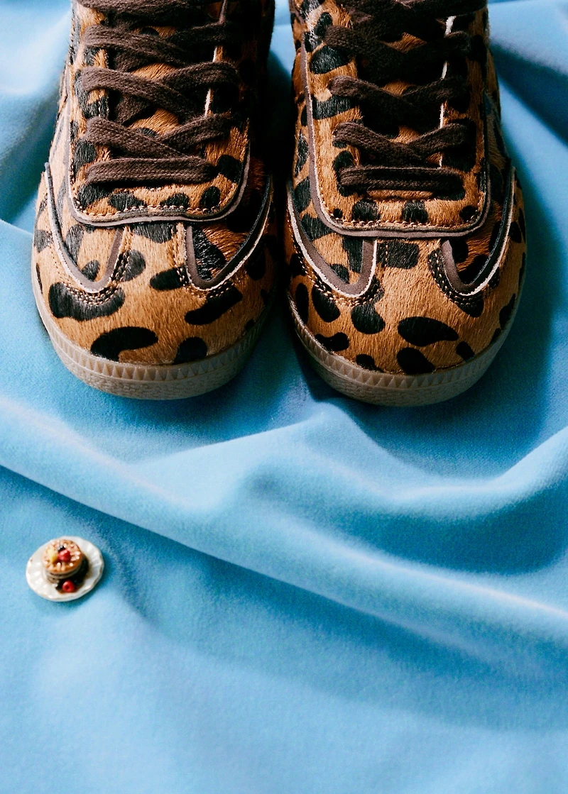 Leopard leather sneakers