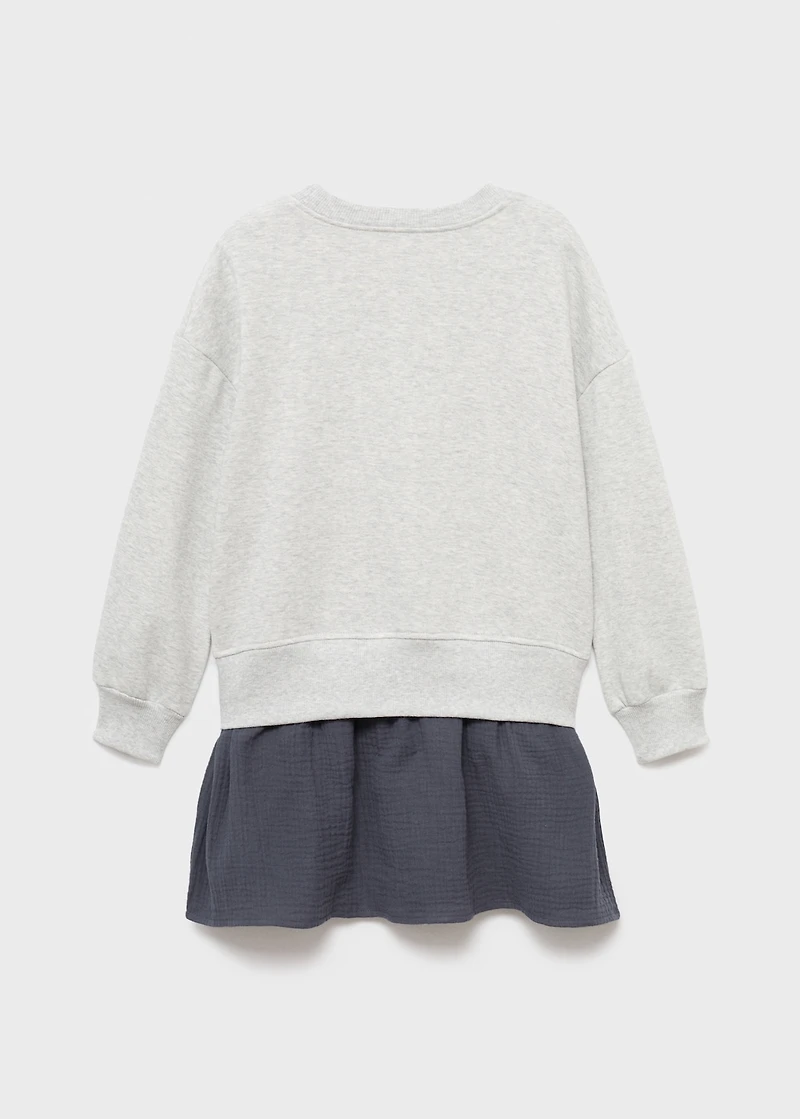 Combined sweatshirt dress