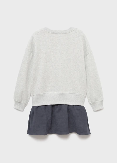 Combined sweatshirt dress