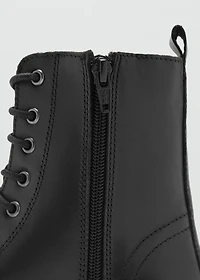 Lace-up leather ankle boots