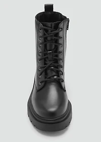 Lace-up leather ankle boots