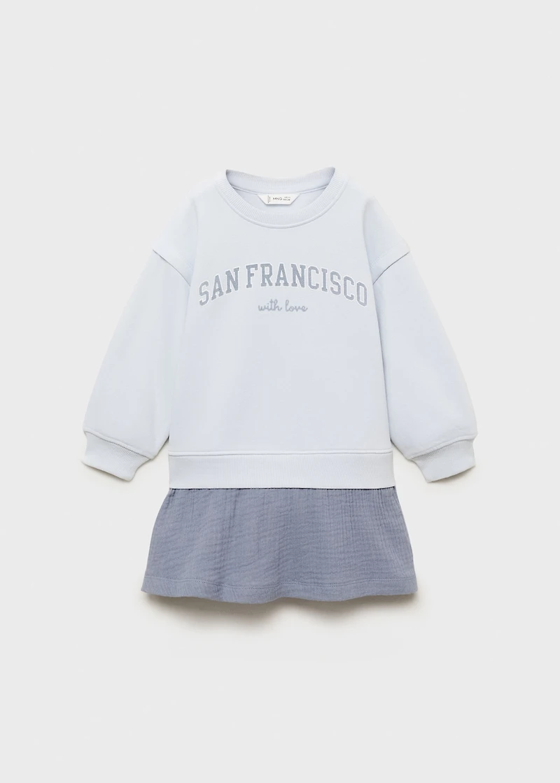 Combined sweatshirt dress