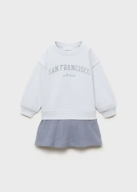 Combined sweatshirt dress