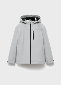 Hooded water-repellent coat