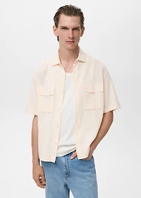 Regular-fit cotton shirt with pocket