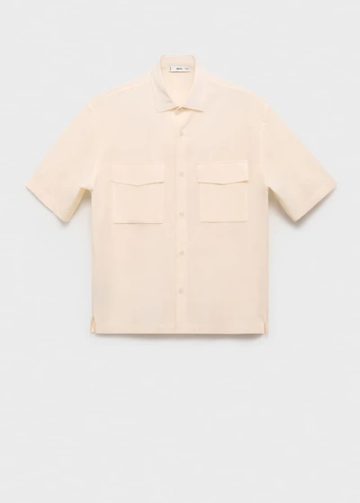 Regular-fit cotton shirt with pocket