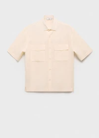 Regular-fit cotton shirt with pocket