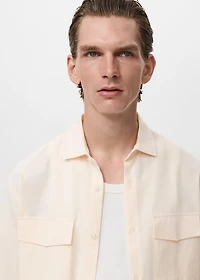 Regular-fit cotton shirt with pocket