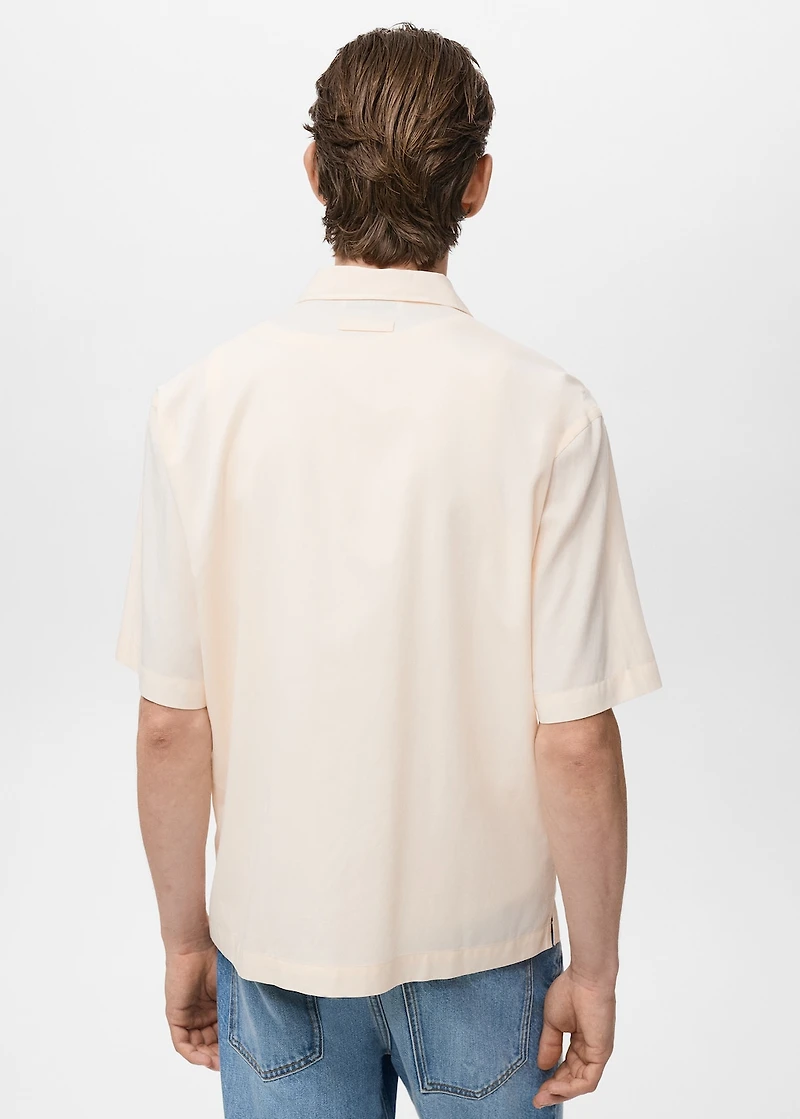 Regular-fit cotton shirt with pocket