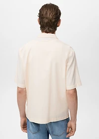 Regular-fit cotton shirt with pocket