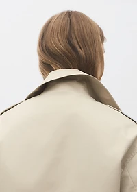 Double-breasted cropped trench coat