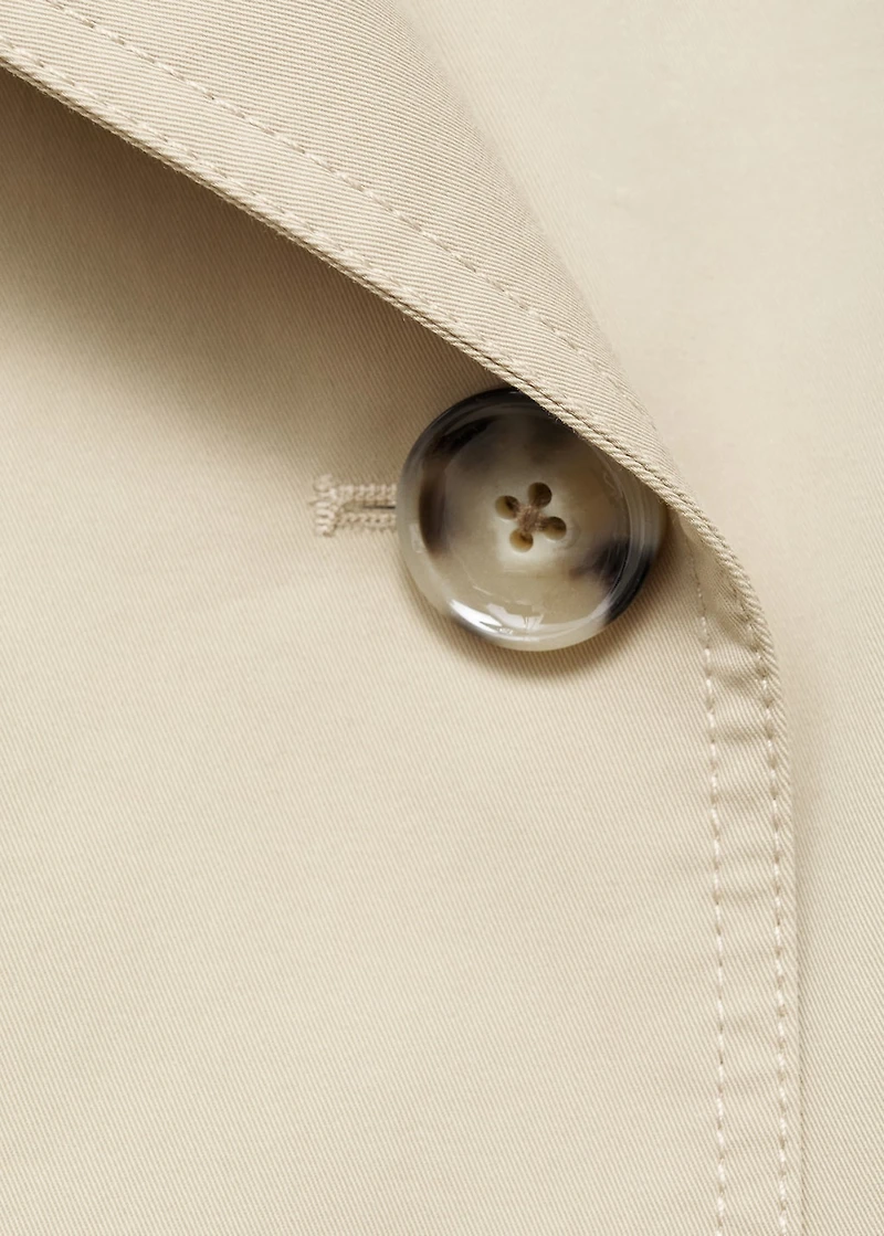 Double-breasted cropped trench coat