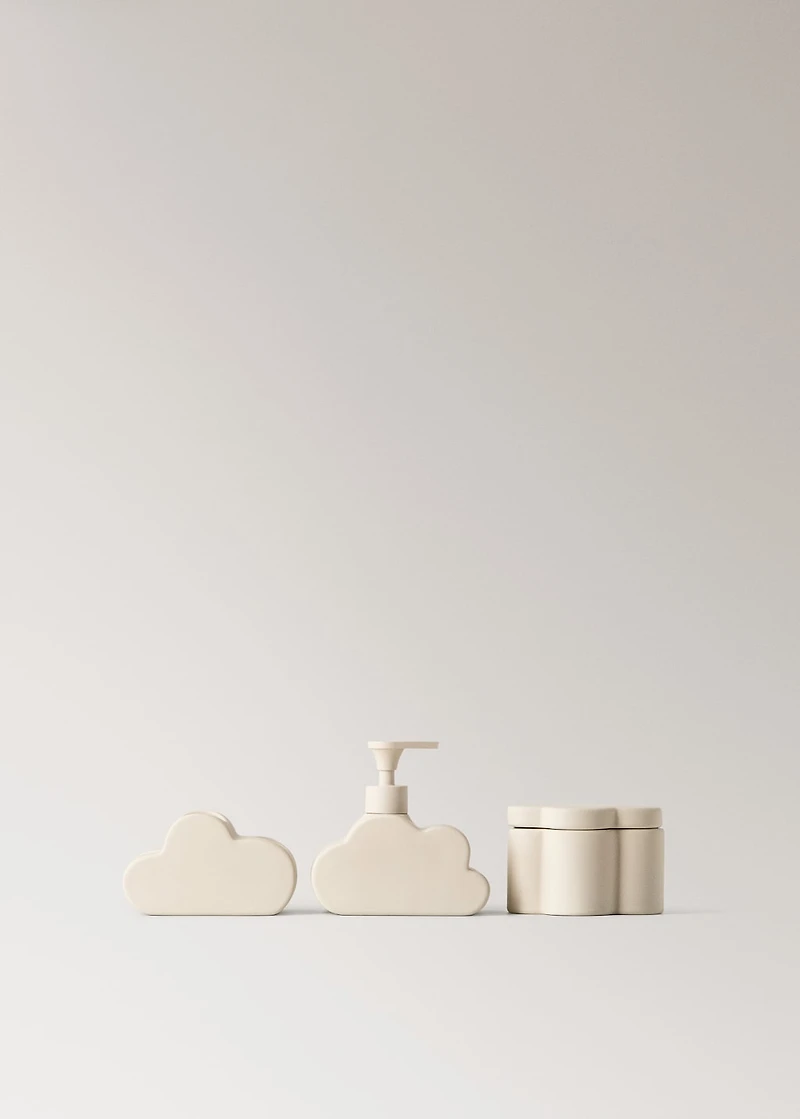 Cloud-shaped stoneware bathroom box