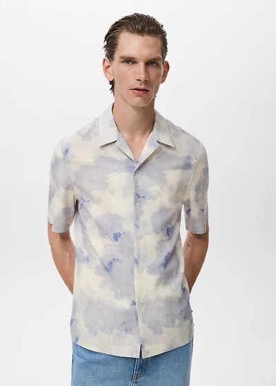 Printed bowling shirt