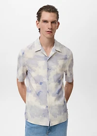 Printed bowling shirt