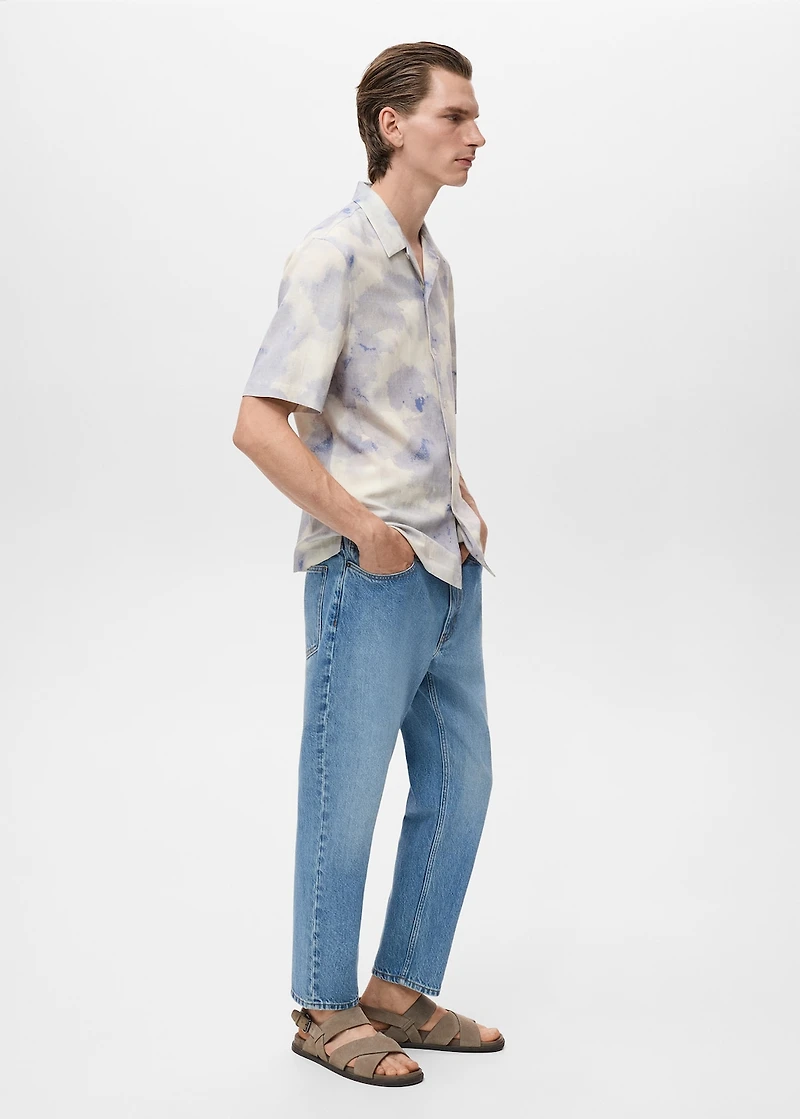 Printed bowling shirt