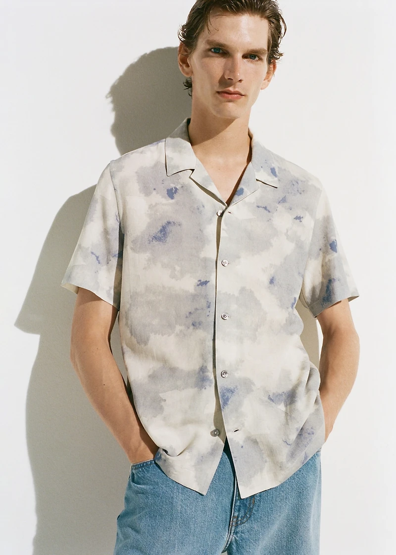 Printed bowling shirt