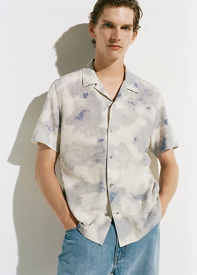 Printed bowling shirt