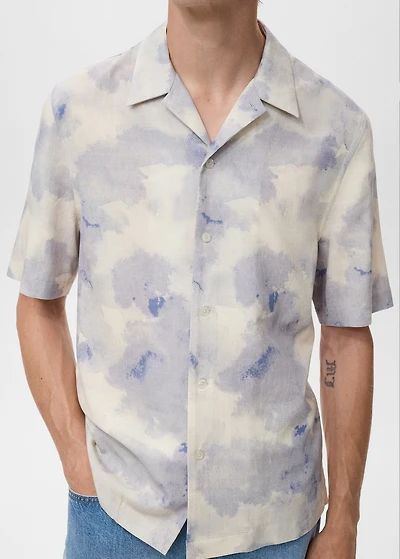 Printed bowling shirt