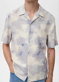 Printed bowling shirt