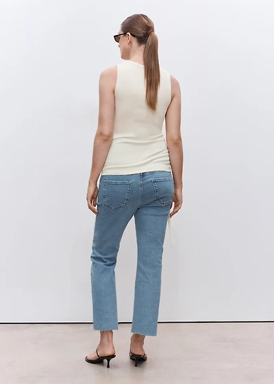 Maternity flared cropped jeans