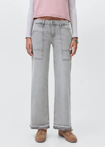 Studded culotte jeans