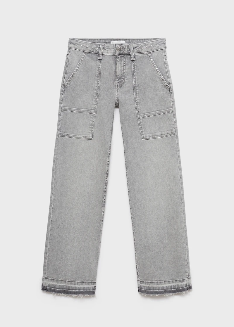 Studded culotte jeans