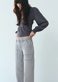 Studded culotte jeans
