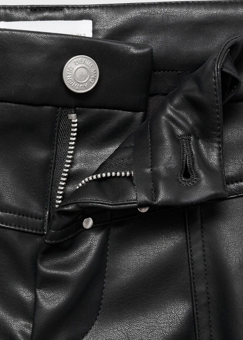 Studded leather-effect pants