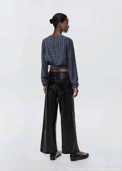 Studded leather-effect pants