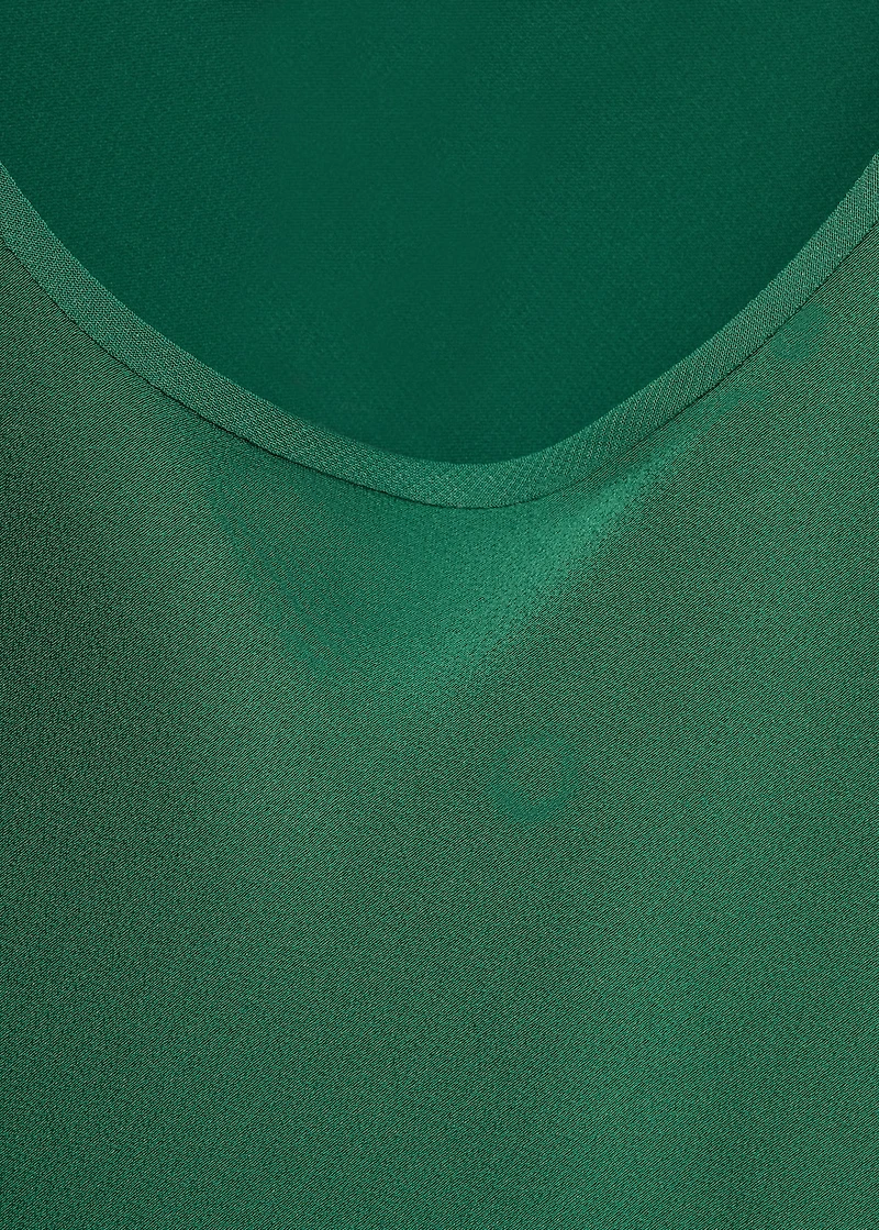 Satin dress with a low-cut neckline