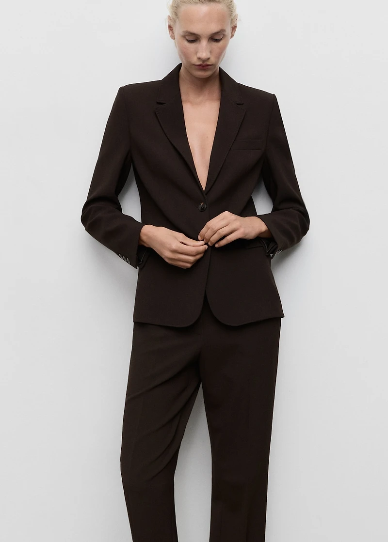 Straight-fit suit pants