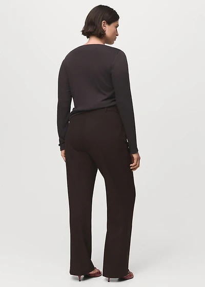 Straight-fit suit pants