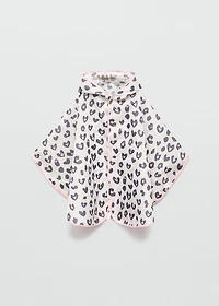 Leopard-print raincoat with little ears