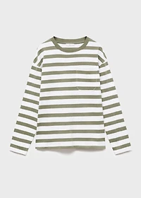 Chest-pocket striped T-shirt