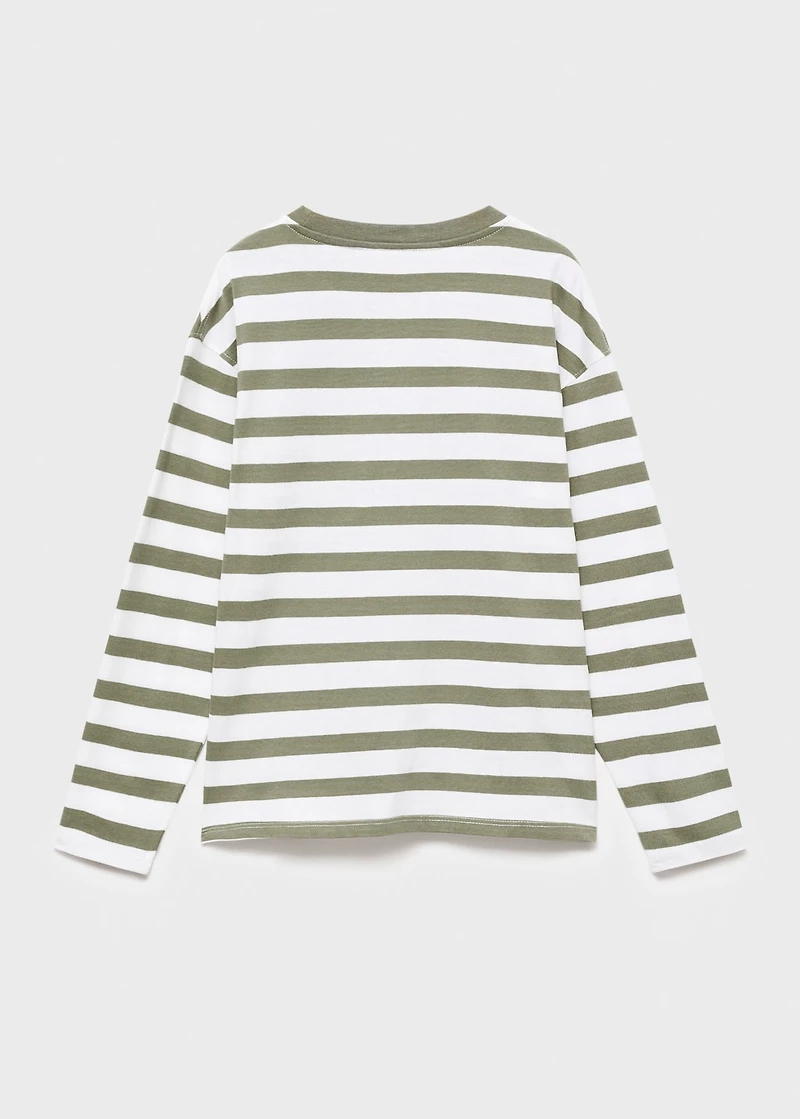 Chest-pocket striped T-shirt