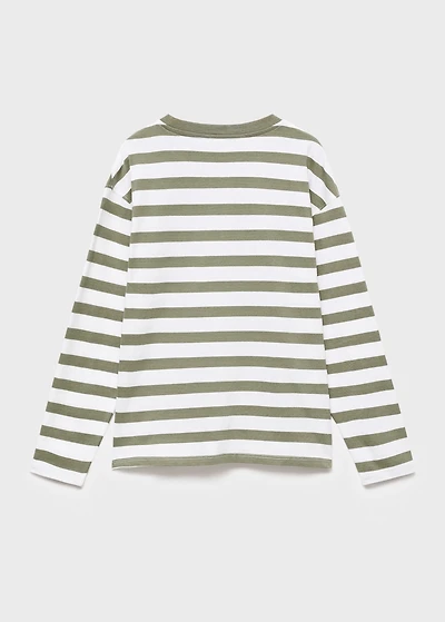 Chest-pocket striped T-shirt