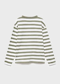 Chest-pocket striped T-shirt